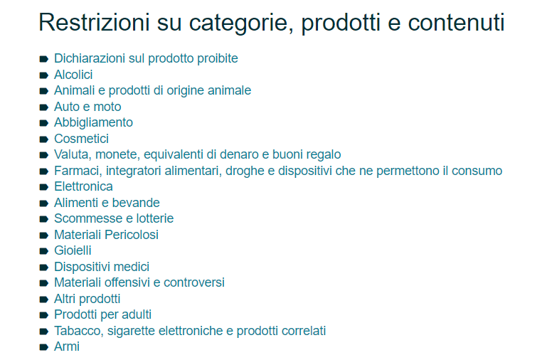 elenco prodotti soggetti a restrizioni per sapere cosa e come vendere su amazon