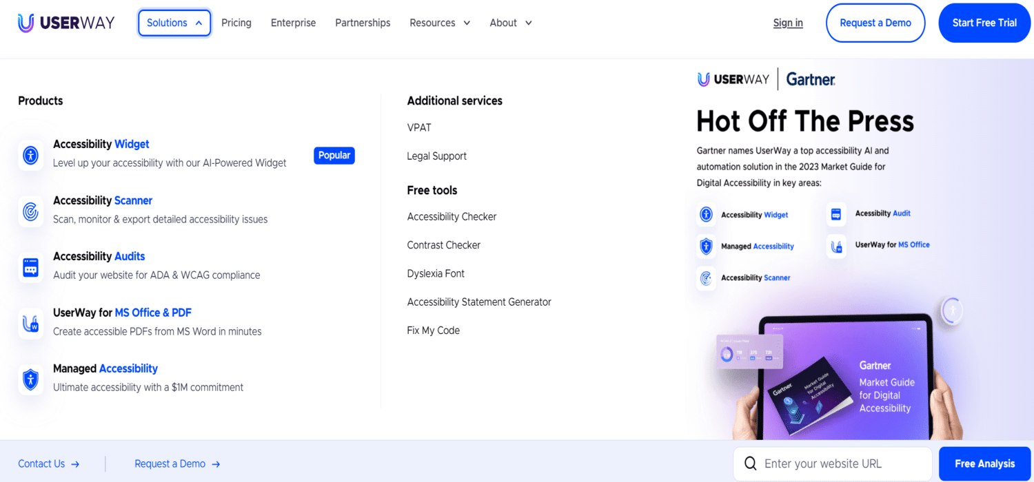 home del sito userway design inclusivo