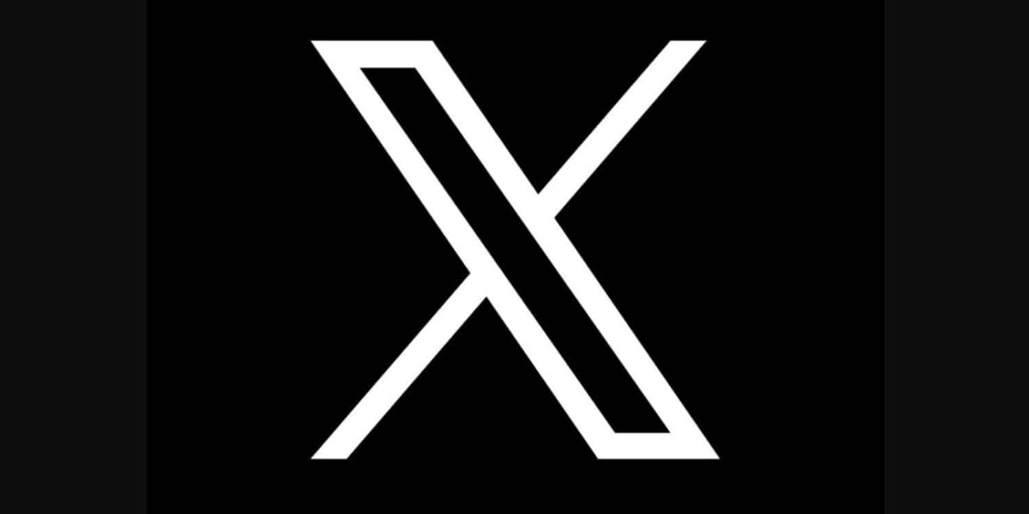 logo X twitter bianco su nero