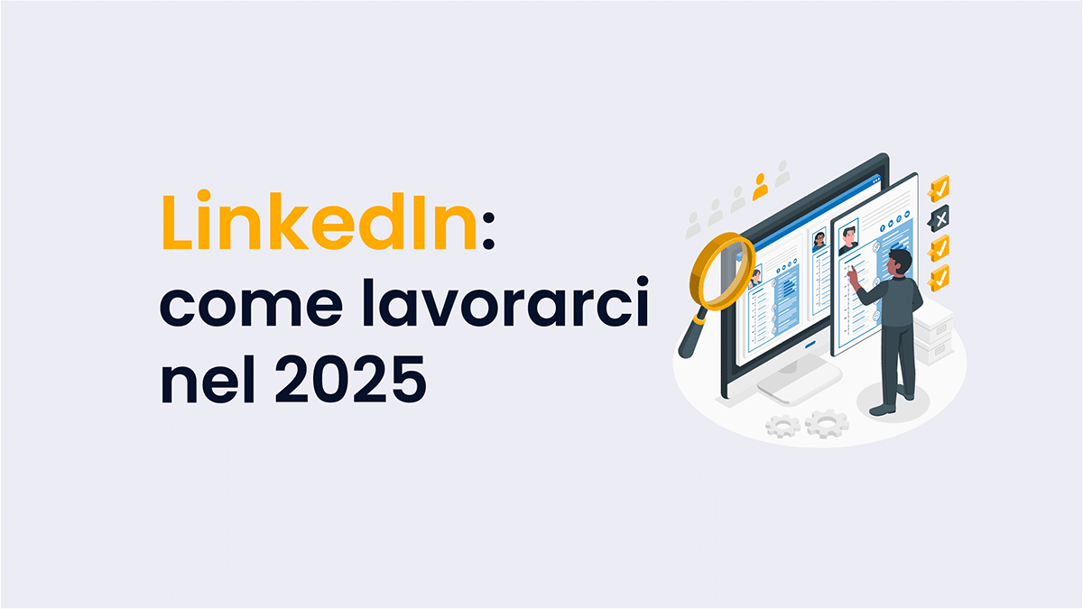 lavoro su linkedin schermo professionisti lente spunte