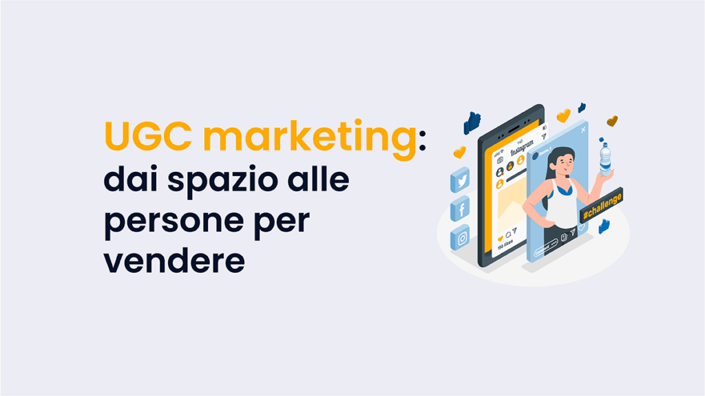 donna vende bottiglia ugc marketing con hashtag e instagram