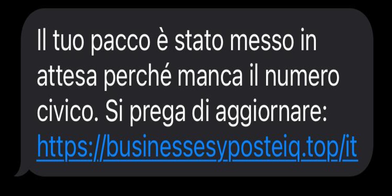 screenshot messaggio truffa online
