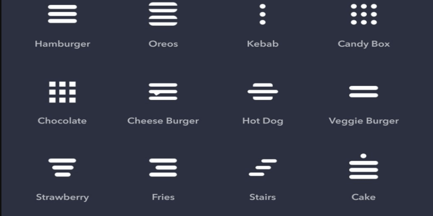 icone sito web per menu interfaccia utente