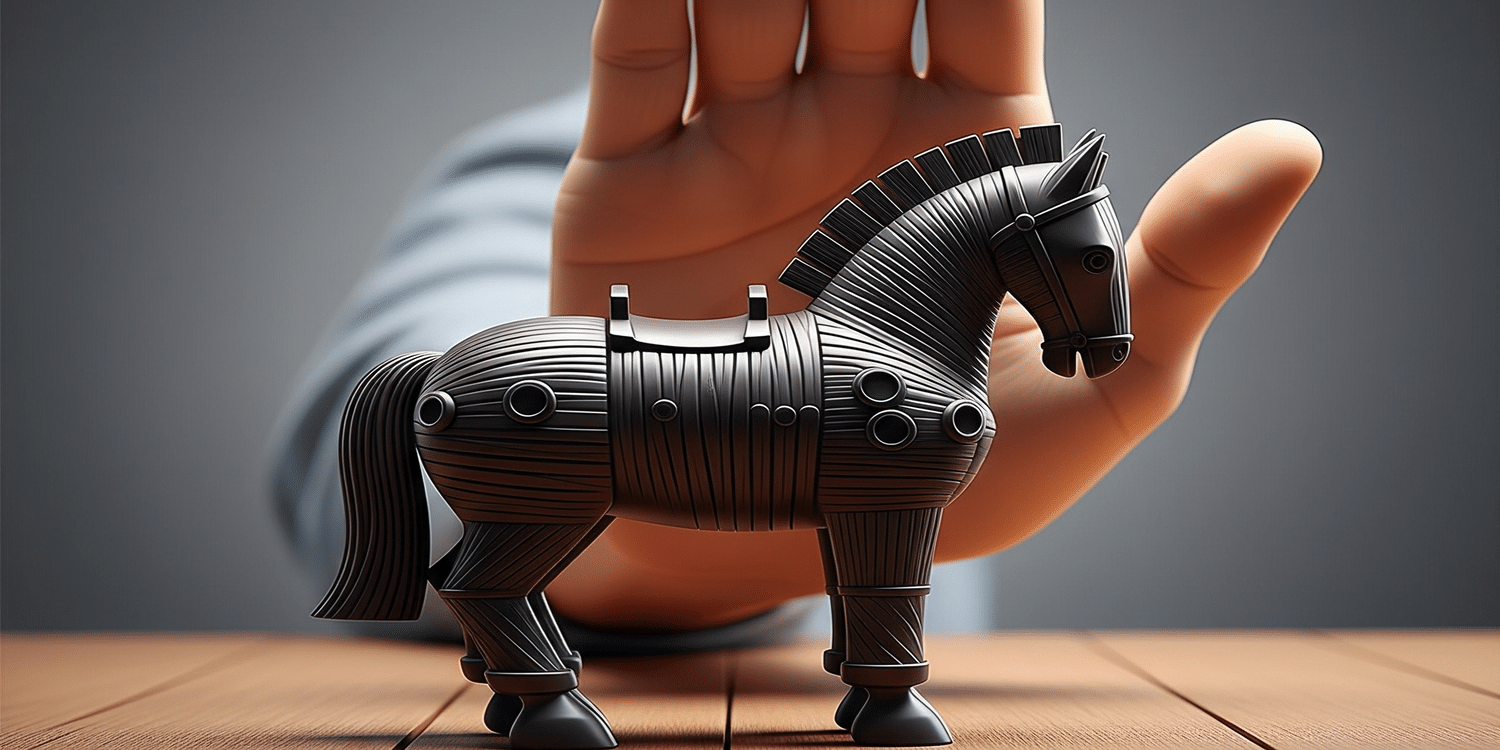 trojan horse truffe sui social fermato da mano umano
