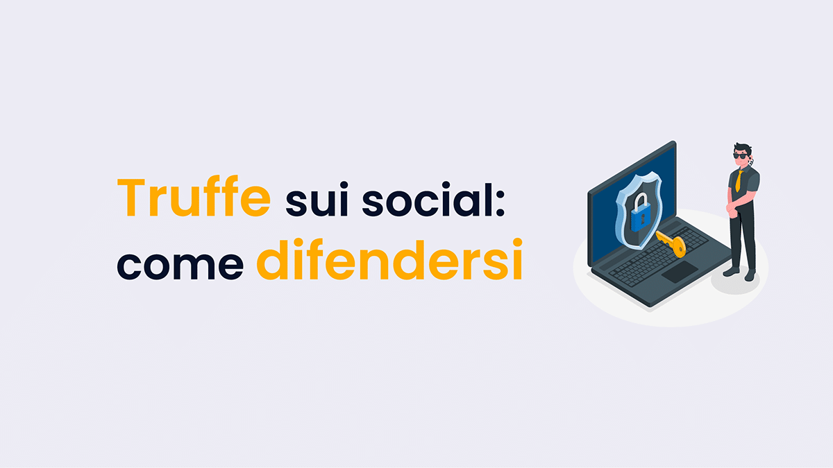 bodyguard davanti laptop lucchetto sicurezza truffe sui social