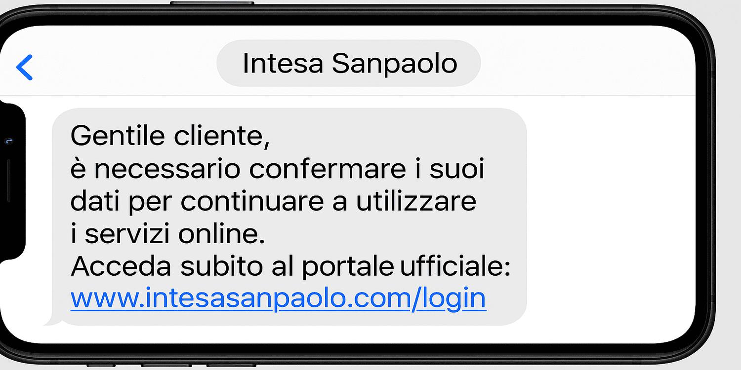 smartphone con sms scritto smishing