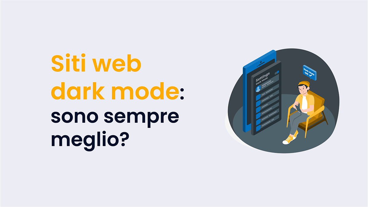 ragazzo in poltrona su cellulare sito dark mode