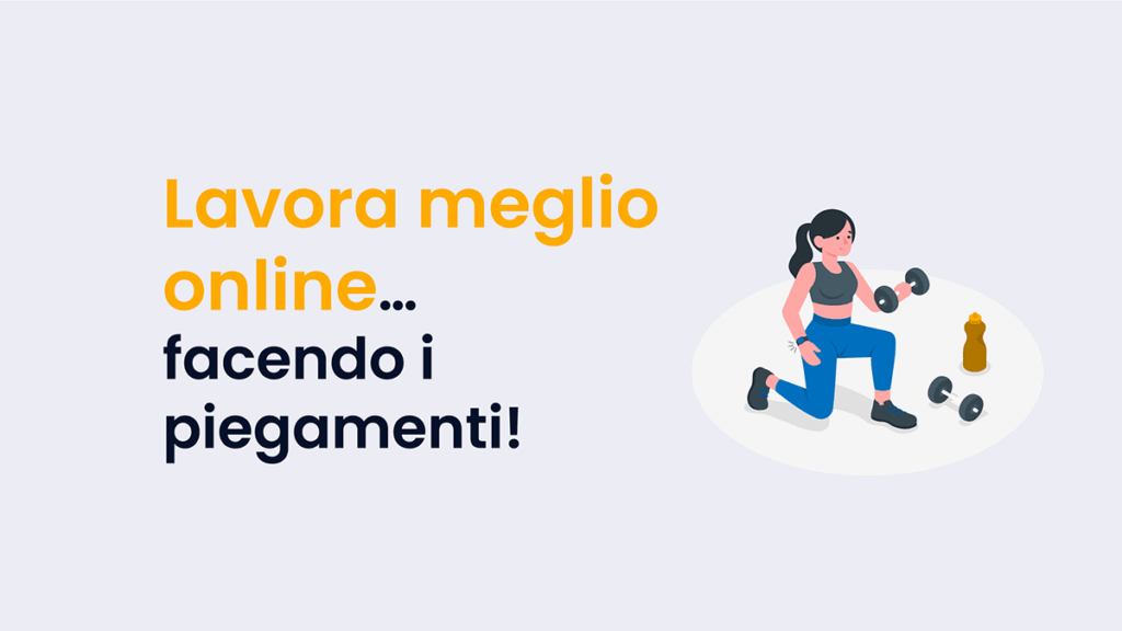 donna si allena con pesi lavorare online meglio facendo i piegamenti