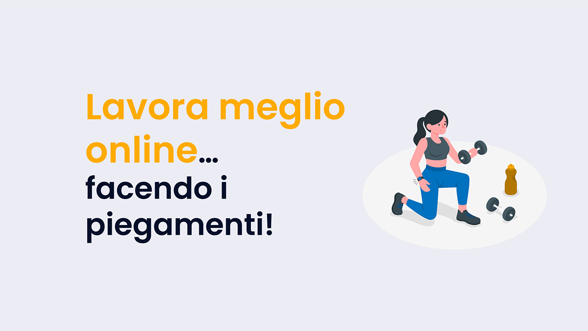 donna si allena con pesi lavorare online meglio facendo i piegamenti