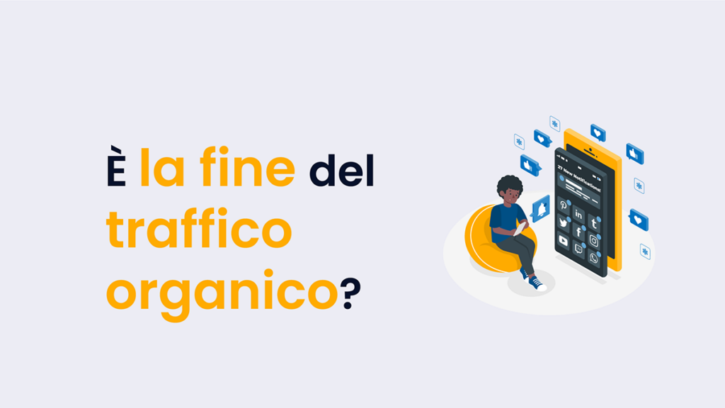 ragazzo sceglie su smartphone risultati ricerca traffico organico